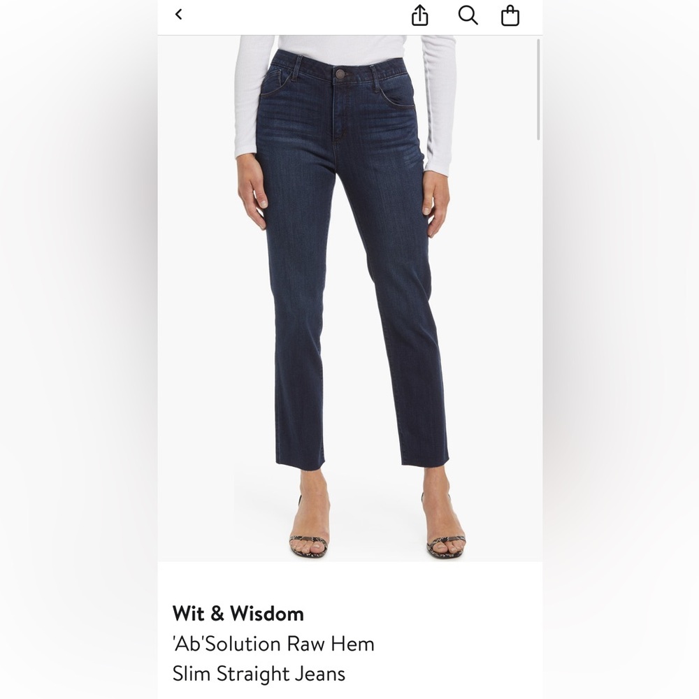 Wit & Wisdom AbSolution Raw Hem Indigo Slim Straight Jeans
